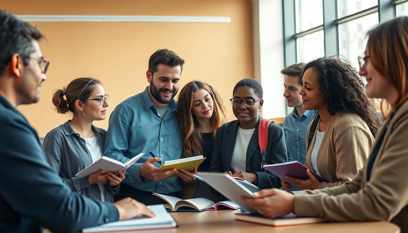 Students working in research laboratory
